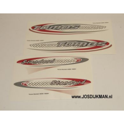 Stickerset Tomos Standaard Rood/Zwart/Zilver