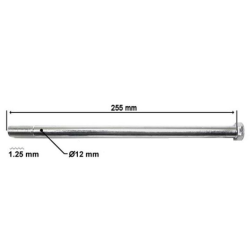 Achteras Universeel M12X255MM 1.25 Draad