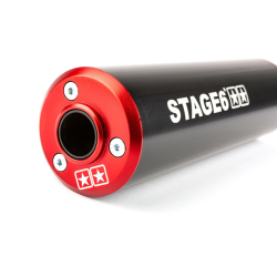 Uitlaat Stage6 Streetrace Zwart Rood Derbi / Minarelli AM6 Uitlaat Stage6 Streetrace Zwart Rood Derbi / Minarelli AM6