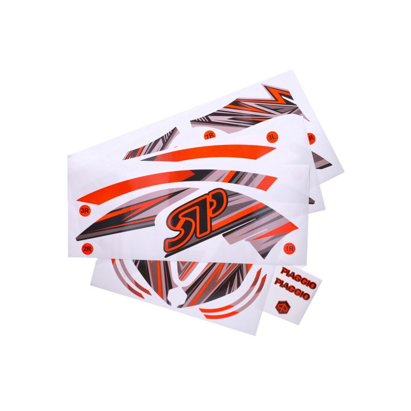 Stickerset Piaggio Zip SP 16-Delig Fluo Oranje