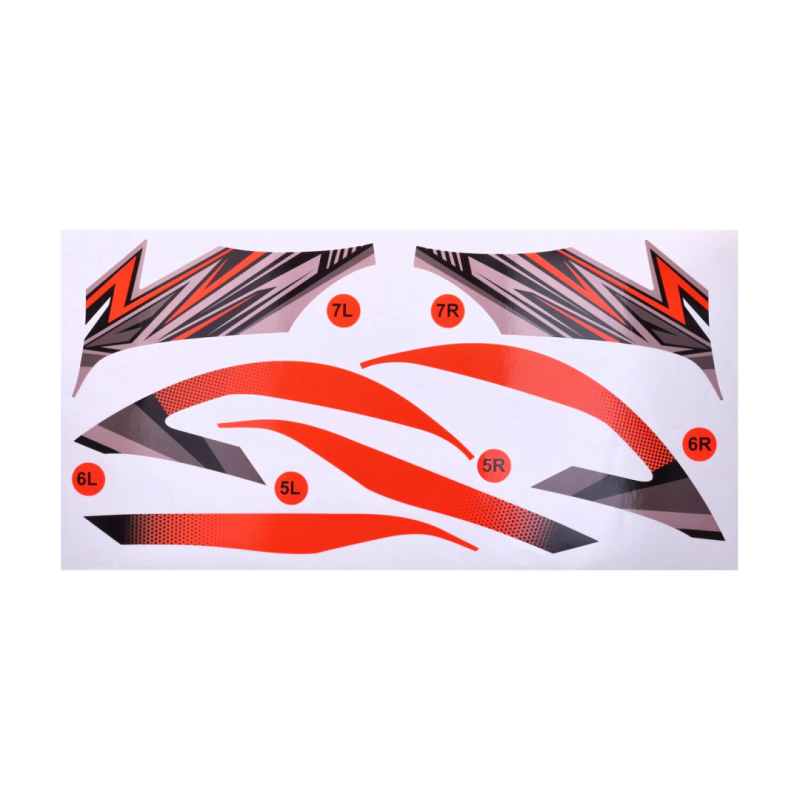 Stickerset Piaggio Zip SP 16-Delig Fluo Oranje