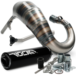 Uitlaat Voca Cross Rookie Derbi 50/70CC Zwart Bovenlangs