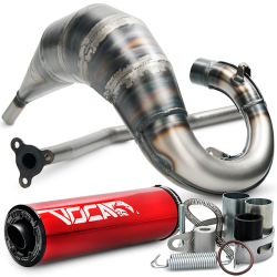 Uitlaat Voca Cross Rookie Rieju MRT 50/70CC Rood Bovenlangs