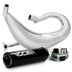 Uitlaat Voca 50/70 Chromed Cross Zwart Derbi Senda / Aprilia SX