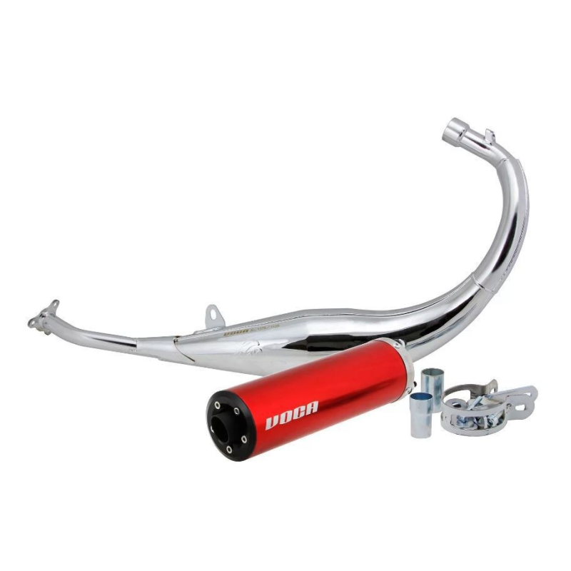 Uitlaat Voca Derbi SM Chromed Onderlangs Rood Uitlaat Voca Derbi SM Chromed Onderlangs Rood