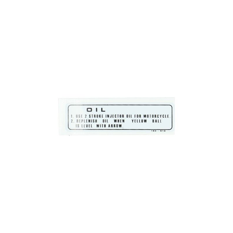 Sticker Olie Instructies Honda MT / MB Sticker Olie Instructies Honda MT / MB