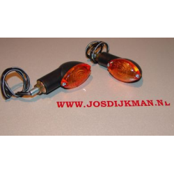 Knipperlichtset Mini Ovaal Zwart Knipperlichtset Mini Ovaal Zwart