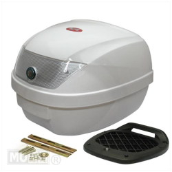 Topkoffer KXM WR 28L – Wit – Inclusief Slede – 38,5x38,5x29 cm