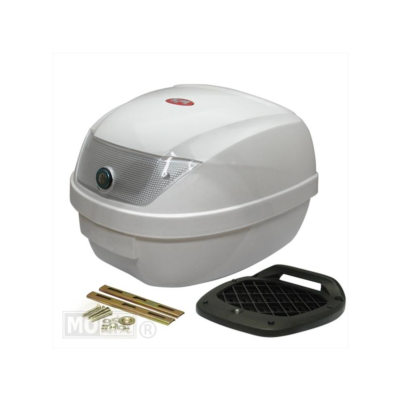 Topkoffer KXM WR 28L – Wit – Inclusief Slede – 38,5x38,5x29 cm Topkoffer KXM WR 28L – Wit – Inclusief Slede – 38,5x38,5x29 cm
