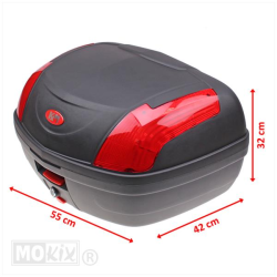 Topkoffer KXM RR 46L – Zwart – Inclusief Slede – 55x42x32 cm