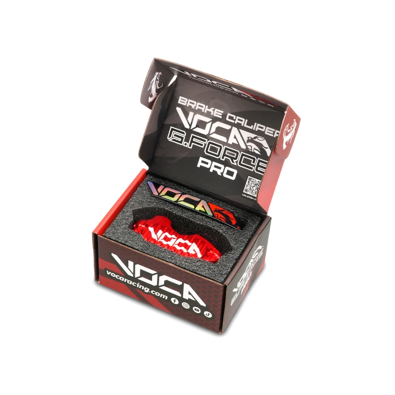 VOCA G-Force PRO Remklauw 4-zuiger Ø25 – Rood – Incl. Gesinterde Remblokken