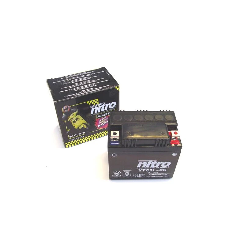 Nitro NTC5L-BS / YTC5L-BS Gel Accu 12V 5.5Ah – Onderhoudsvrij Voor Peugeot, Kymco & Keeway 4T Scooters