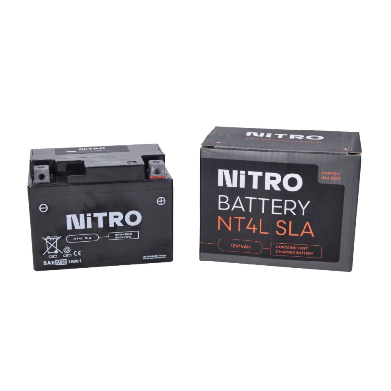Nitro NT4L-BS / YT4L-BS Gel Accu 12V 4Ah – Onderhoudsvrij Voor 2-Takt