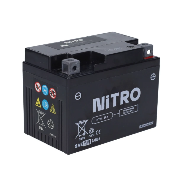 Nitro NT4L-BS / YT4L-BS Gel Accu 12V 4Ah – Onderhoudsvrij Voor 2-Takt Nitro NT4L-BS / YT4L-BS Gel Accu 12V 4Ah – Onderhoudsvrij Voor 2-Takt