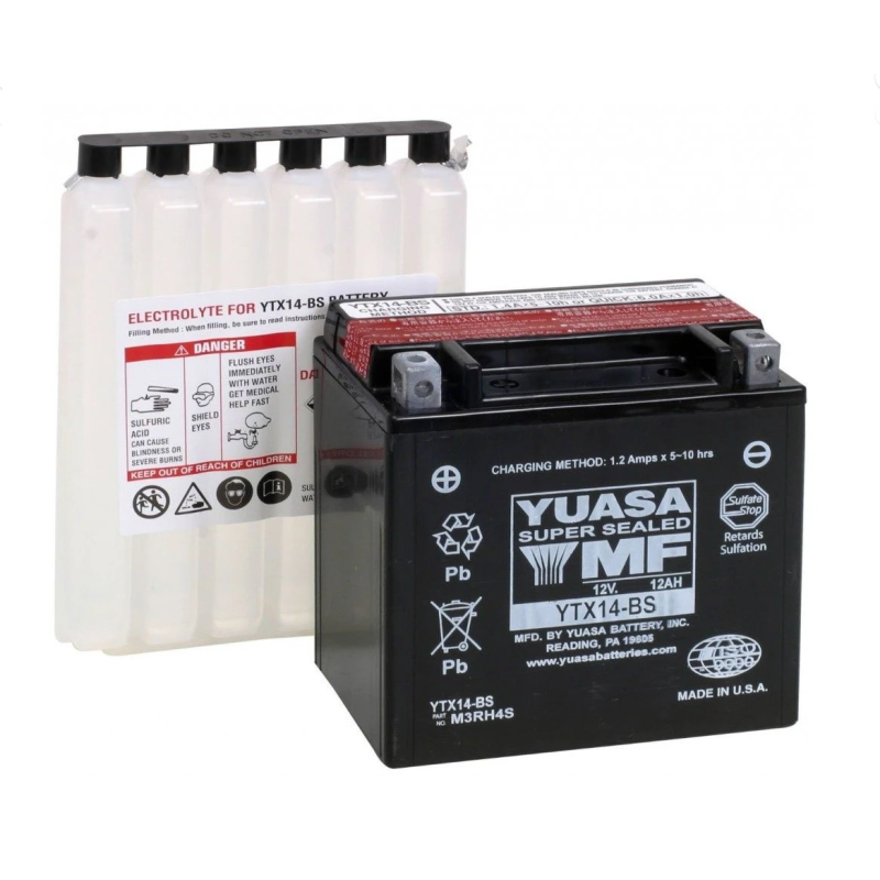 Accu Yuasa YTX14-BS Onderhoudsvrij Accu Yuasa YTX14-BS Onderhoudsvrij