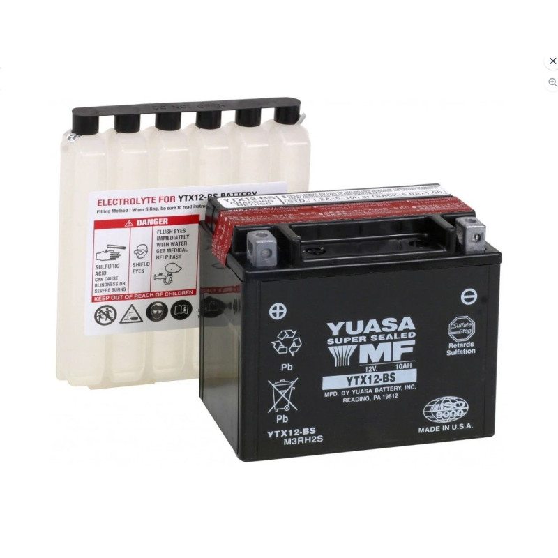 Accu Yuasa YTX12-BS Onderhoudsvrij Accu Yuasa YTX12-BS Onderhoudsvrij