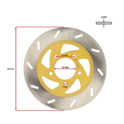 Remschijf DMP 220mm RVS – Gilera Runner / NRG / Skipper 125 / Sportcity One / Stalker – Voorzijde 5-gaats