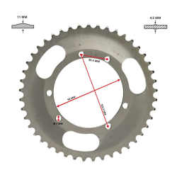 Achtertandwiel Puch Maxi – 45 Tands – 415 Ketting