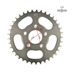 Achtertandwiel Tomos Revival 37 Tands