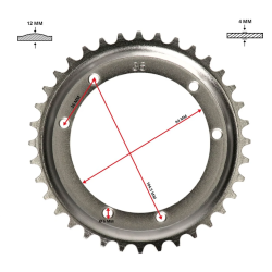 Achtertandwiel Puch Maxi – 36 Tands – 415 Ketting