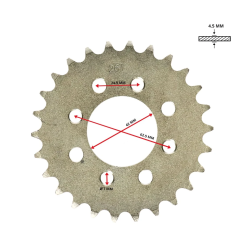 Achtertandwiel Tomos 28 Tands – 415 Ketting – DMP