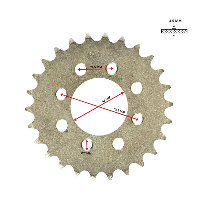 Achtertandwiel Tomos 28 Tands – 415 Ketting – DMP