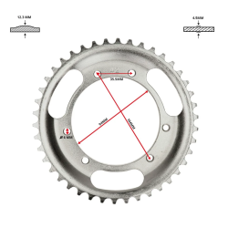 Achtertandwiel Puch Maxi – 42 Tands – 415 Ketting