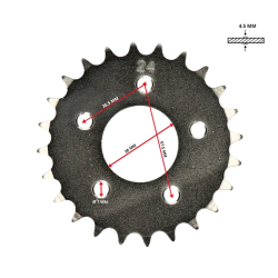 Achtertandwiel Tomos Revival 24 Tands