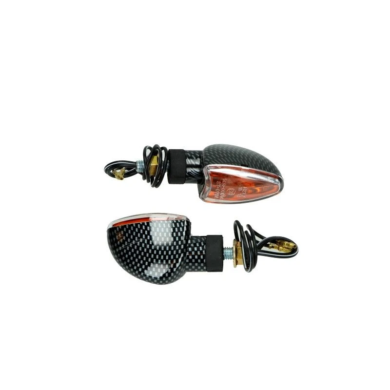 Knipperlichtset DMP Mini Pijl E-keur Carbonlook/Wit Universeel