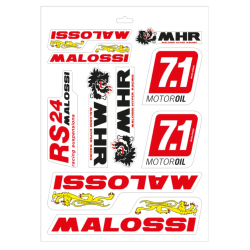 Malossi Stickerset 10-Delig – Scooter Tuning Stickers 24,7x35cm