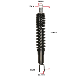 Schokbreker Sym Fiddle / X-Pro 345MM Zwart Verstevigd