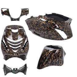 Kappenset Model SP Piaggio Zip 2000 5-Delig Flake Zwart / Goud