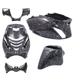 Kappenset Model SP Piaggio Zip 2000 5-Delig Flake Zwart / Zilver / Paars