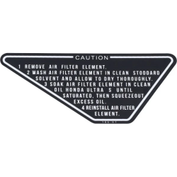 Sticker Luchtfilter Onderhoud Honda MT / MB