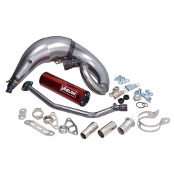 Yasuni Cross ML Max Rood Uitlaat Bovenlangs Aprilia RX, SX & Derbi Senda 50cc